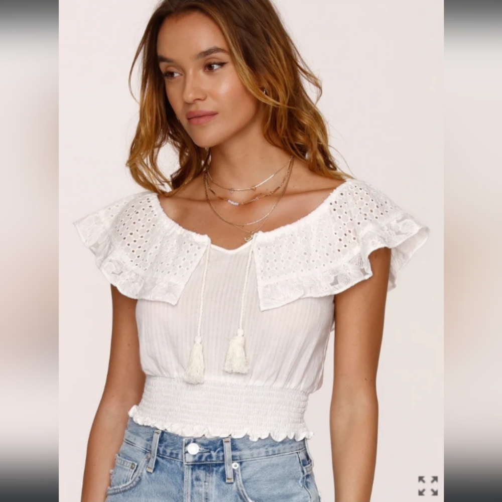 Heartloom Boho White Eyelet Taya Top